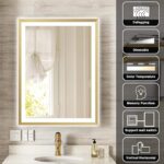Gold Framed LED Bathroom Mirror – Anti-Fog, Dimmable, and Touch Controls