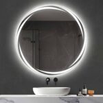 Round LED Bathroom Mirror with Anti-Fog, Dimmable Lighting, and Touch Controls