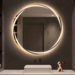 Round LED Bathroom Mirror with Anti-Fog, Dimmable Lighting, and Touch Controls