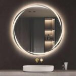 Round LED Bathroom Mirror with Anti-Fog, Dimmable Lighting, and Touch Controls