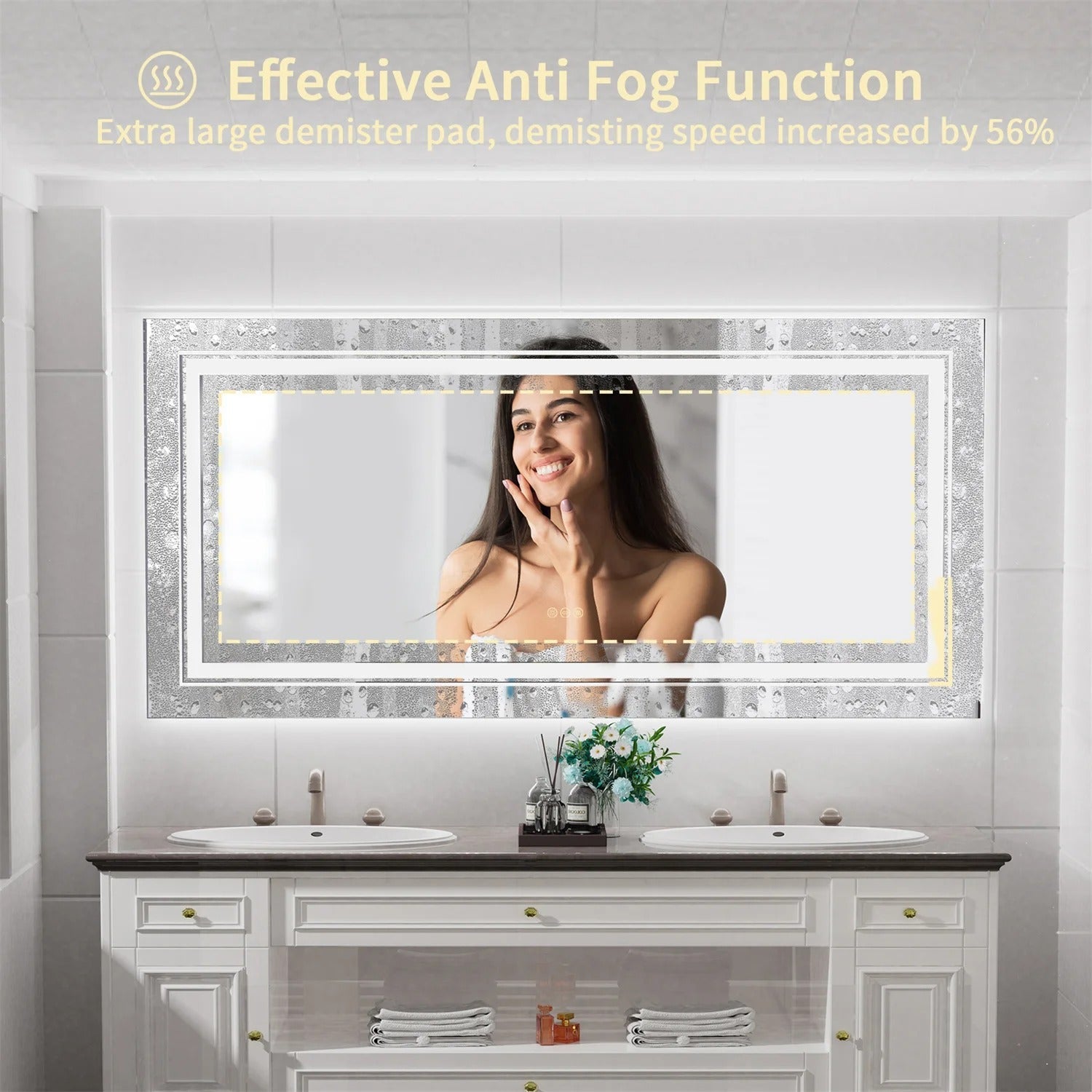 Frameless LED Bathroom Mirror with Dual Lighting, Anti-Fog, and Touch Controls - Uncategorized | LightMirror.in Frameless LED Bathroom Mirror with Dual Lighting, Anti-Fog, and Touch Controls - Uncategorized | LightMirror.in