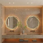 Round LED Bathroom Mirror with Anti-Fog, Dimmable Lighting, and Touch Controls