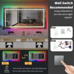 Luminous Spectrum LED Vanity Mirror – RGB Backlit, Anti-Fog, and Dimmable Lighting