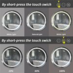 Frameless LED Bathroom Mirror with Dual Lighting, Anti-Fog, and Touch Controls – Modern Round Design