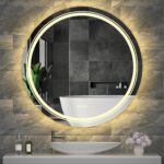 Extra Large Round LED Bathroom Mirror with Anti-Fog, Dimmable Lights, and Touch Sensor