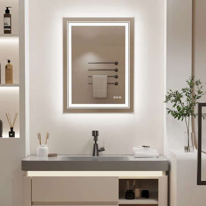 Pairing LED mirrors with bathroom lighting for perfect ambiance. Pairing LED mirrors with bathroom lighting for perfect ambiance.