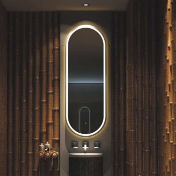 Frontlit Oval LED Illuminated Bathroom Mirror with Frame and Anti-Fog