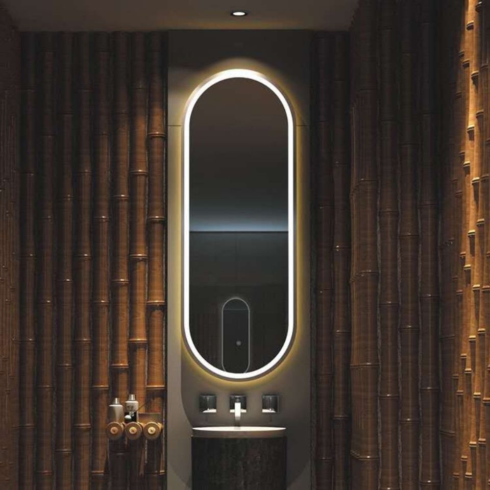 Frontlit Oval LED Illuminated Bathroom Mirror with Frame and Anti-Fog Frontlit Oval LED Illuminated Bathroom Mirror with Frame and Anti-Fog