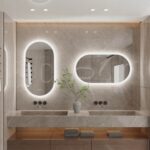 Arched Illumina LED Bathroom Mirror – Oval Design, Anti-Fog, and Adjustable Lighting