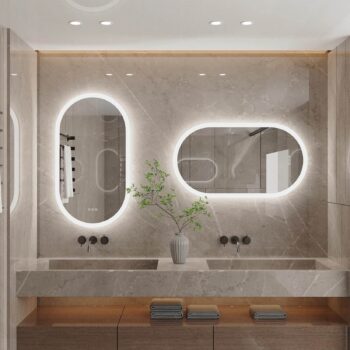 EcoLuxe Arched LED Mirror – Touch Controls, Anti-Fog, and Energy-Efficient Lighting