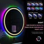 Spectrum Glow Round LED Bathroom Mirror – RGB Backlit, Anti-Fog, and Touch Controls