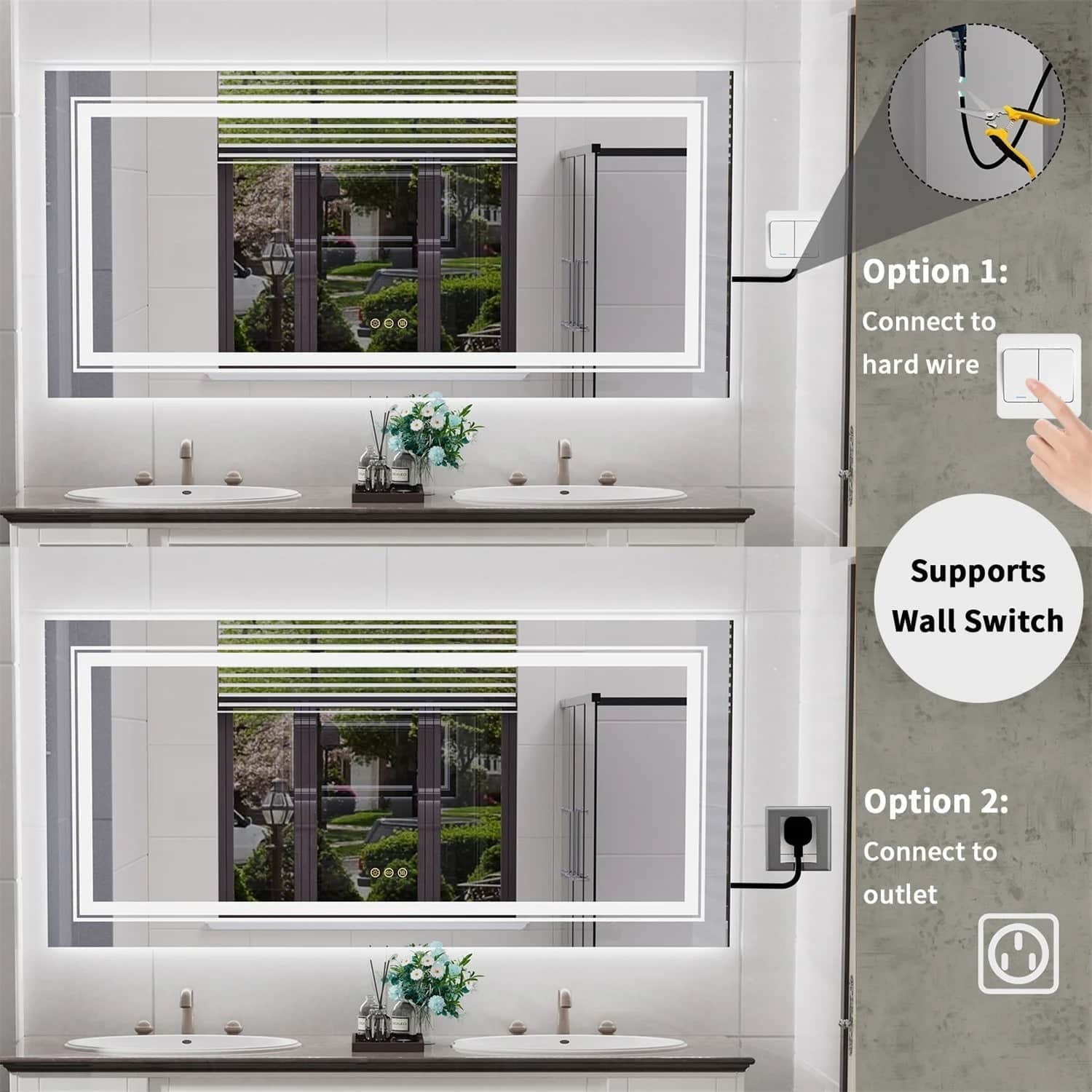 Frameless LED Bathroom Mirror with Dual Lighting, Anti-Fog, and Touch Controls - Uncategorized | LightMirror.in Frameless LED Bathroom Mirror with Dual Lighting, Anti-Fog, and Touch Controls - Uncategorized | LightMirror.in