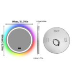 Round Smart RGB LED Bathroom Mirror with Bluetooth Speaker, Anti-Fog, and Dimmable L