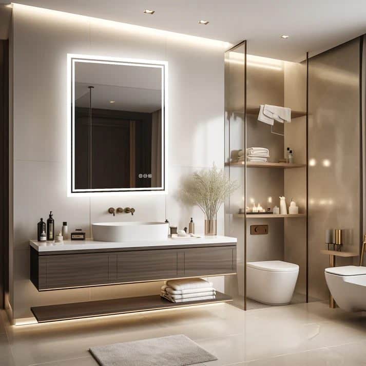 Super Bright LED Bathroom Backlit Mirror – Anti-Fog, Dimmable, and Touch Controls - Uncategorized | LightMirror.in Super Bright LED Bathroom Backlit Mirror – Anti-Fog, Dimmable, and Touch Controls - Uncategorized | LightMirror.in