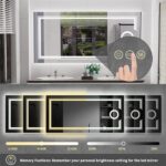 30″x60″ LED Mirror with 3X Magnifying, Anti-Fog, and Dimmable Lighting