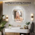 Irregular LED Bathroom Mirror with Touch Sensor, Anti-Fog, and Backlit Lighting
