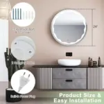 Alcott Round LED Mirror | Touch Dimmable 3-Light Vanity