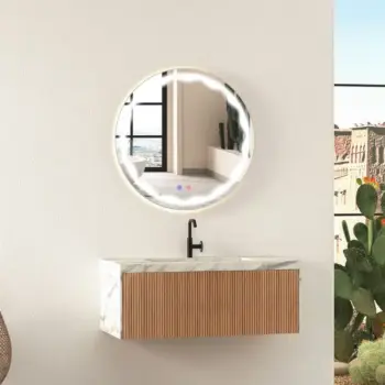 Alcott Round LED Mirror | Touch Dimmable 3-Light Vanity