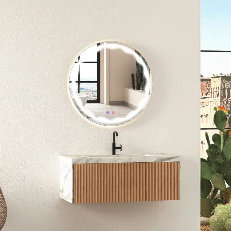 Alcott Round LED Mirror | Touch Dimmable 3-Light Vanity Alcott Round LED Mirror | Touch Dimmable 3-Light Vanity