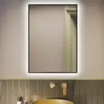 Anakin Wood Framed Rectangle Backlit 3-Color LED Mirror