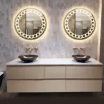 Ancell Metal Round LED Mirror | 3-Light Dimmable Vanity