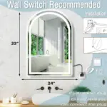 Arch Frameless LED Mirror – Dimmable Vanity Mirror