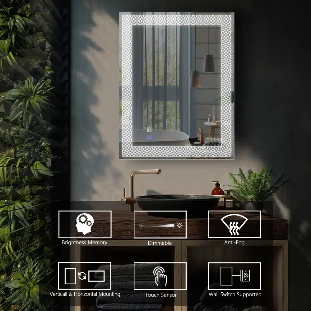 Baxton Rectangular LED Mirror | 3-Light Adjustable Vanity - light mirror | LightMirror.in Baxton Rectangular LED Mirror | 3-Light Adjustable Vanity - light mirror | LightMirror.in