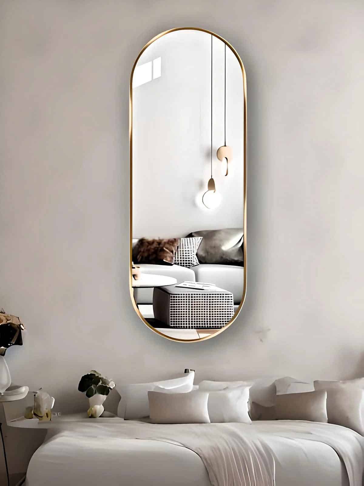 Serene Bedroom Metal Mirror - Anodized & Matte Finish Serene Bedroom Metal Mirror - Anodized & Matte Finish