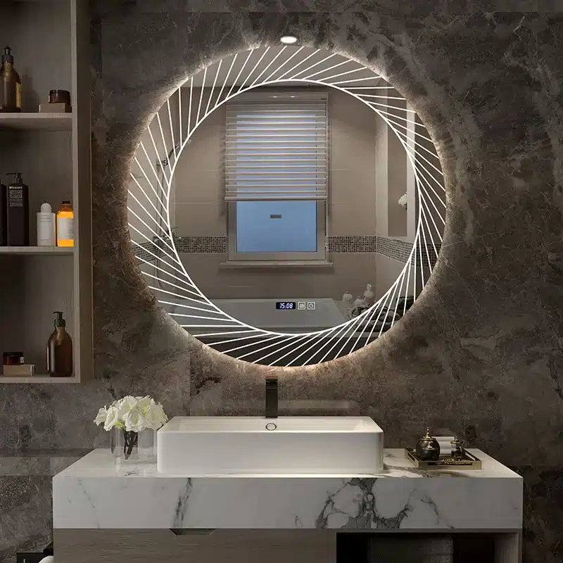 Belig Round LED Mirror (3 Lights) - Dimmable Vanity Mirror - Bathroom Mirror | LightMirror.in Belig Round LED Mirror (3 Lights) - Dimmable Vanity Mirror - Bathroom Mirror | LightMirror.in