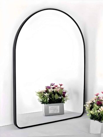 arch shape black frame mirror