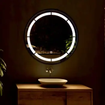 Camyra Round LED Mirror (3 Lights) - Dimmable Vanity Mirror - Bathroom Mirror | LightMirror.in