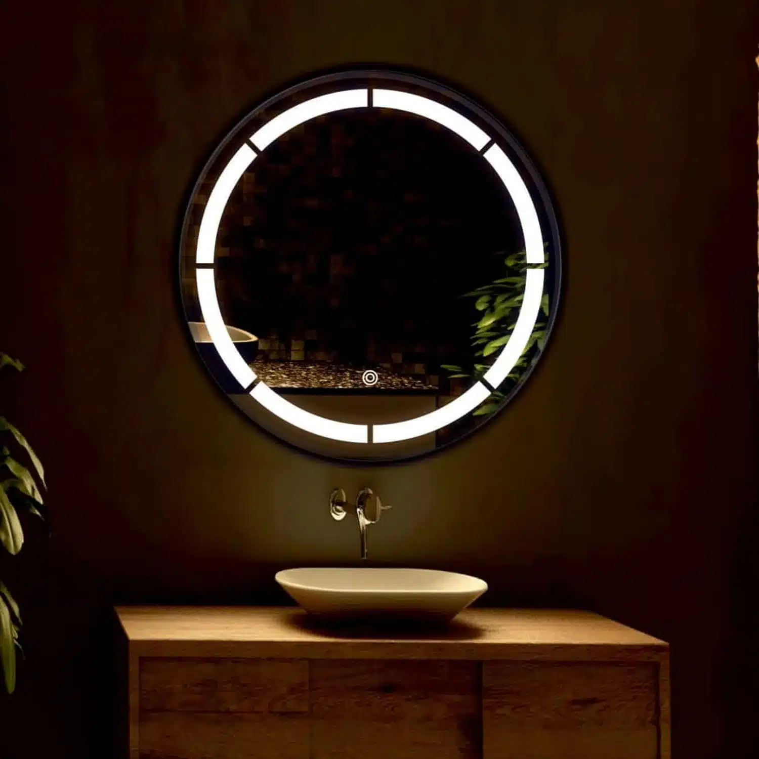 Camyra Round LED Mirror (3 Lights) - Dimmable Vanity Mirror - Bathroom Mirror | LightMirror.in Camyra Round LED Mirror (3 Lights) - Dimmable Vanity Mirror - Bathroom Mirror | LightMirror.in