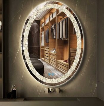 Casmer Crystal Oval 3-Color LED Mirror