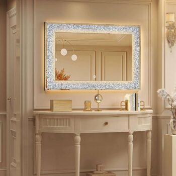 Casmer Crystal Rectangle 3-Color LED Mirror