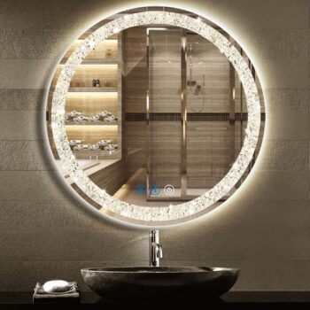 Casmer Crystal Round 3-Color LED Mirror