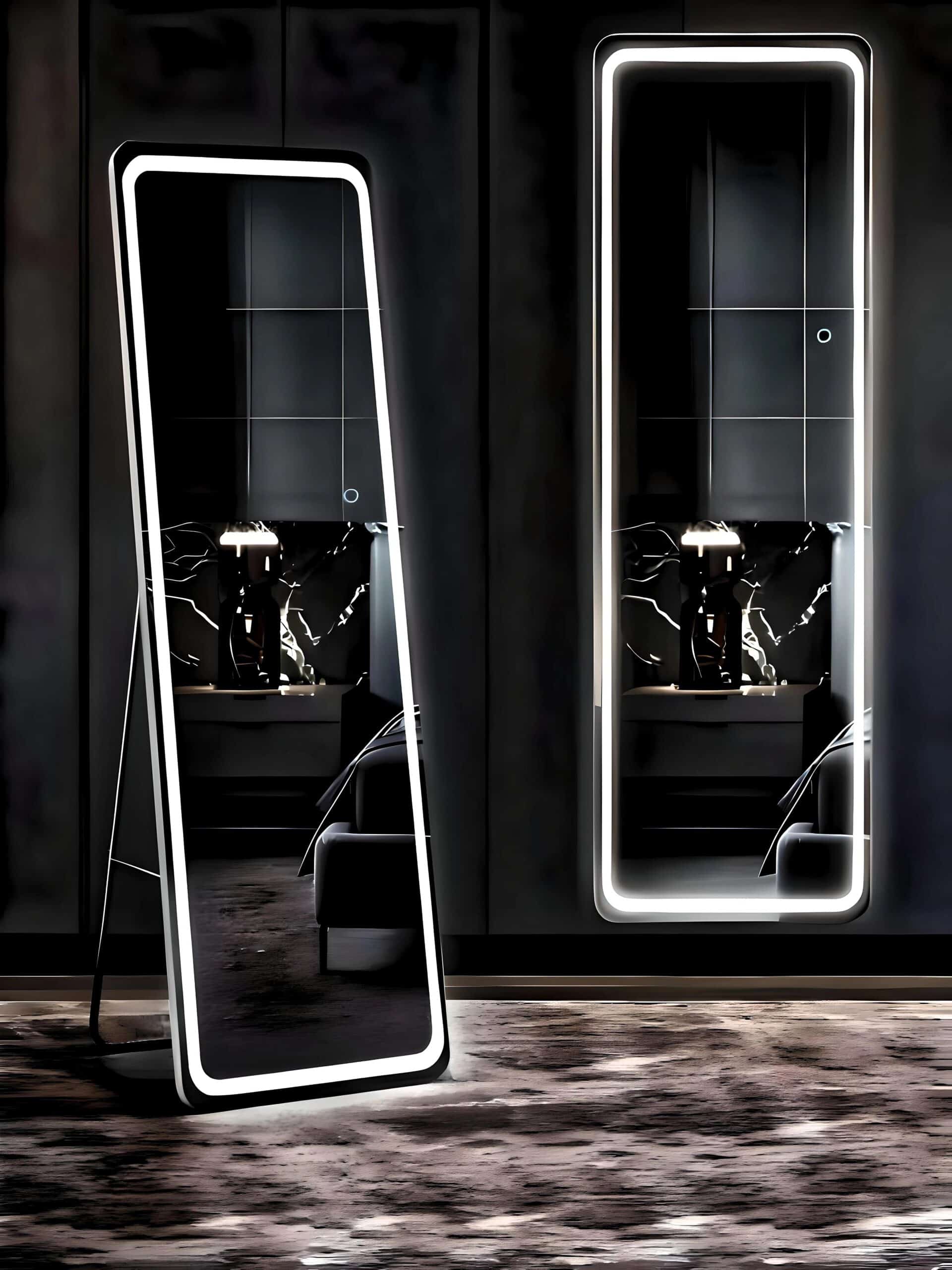 Chic LED Standing Mirror - HD Imported Belgium & HiLight Illumination Chic LED Standing Mirror - HD Imported Belgium & HiLight Illumination