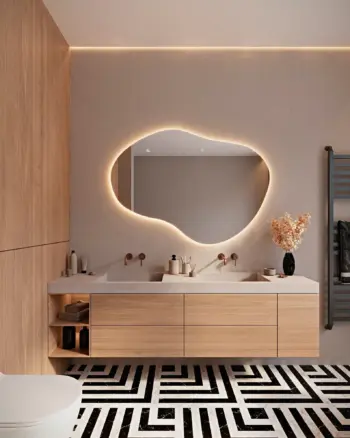 Colton Irregular 3-Color LED Mirror - Irregular Mirror | LightMirror.in