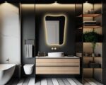 Stylish Irregular LED Mirror with 3 LED Lights by Dilya