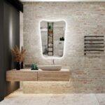 Stylish Irregular LED Mirror with 3 LED Lights by Dilya