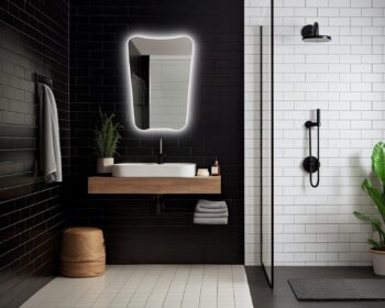 Stylish Irregular LED Mirror with 3 LED Lights by Dilya