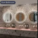 Designer Round LED Mirror with Multi-Line Light Frame