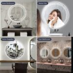 Round Geometric Pattern LED Bathroom Mirror