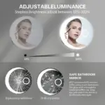 Franciska Round LED Mirror | 3-Light Dimmable Wall Vanity