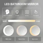 Franciska Round LED Mirror | 3-Light Dimmable Wall Vanity