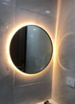 Circular Backlit LED Mirror | Black Frame | Modern Bathroom Design | Lightmirror.in