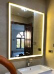 Golden LED Light Mirror with Warm White Lights – Modern Premium Design by LIGHTMIRROR.IN