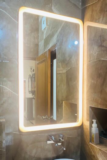 36x24 Inches Copper LED Light Mirror with Warm White Lights – Premium Modern Design by LIGHTMIRROR.IN