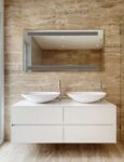 Horizontal LED Mirror – White , Contemporary Wall Mirror