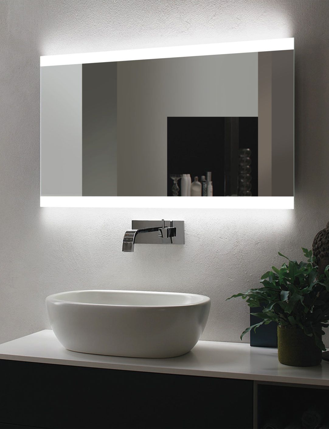 Luxury Circular LED Wall Mirror with Ambient Backlit Glow Luxury Circular LED Wall Mirror with Ambient Backlit Glow