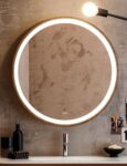 LED Mirror with Wooden Frame